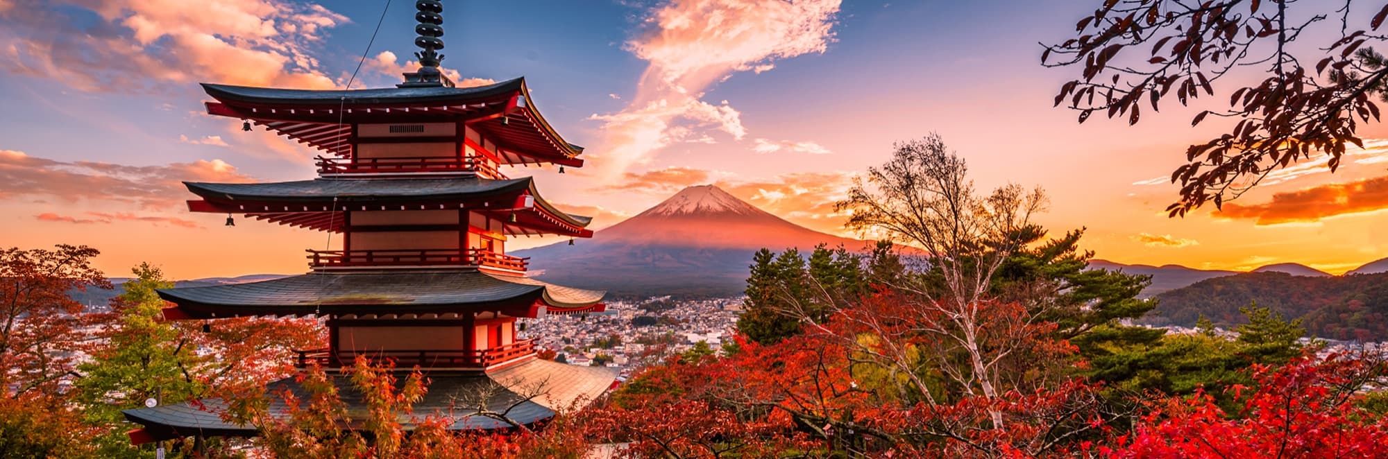 Tokyo, Red Building and Mountain