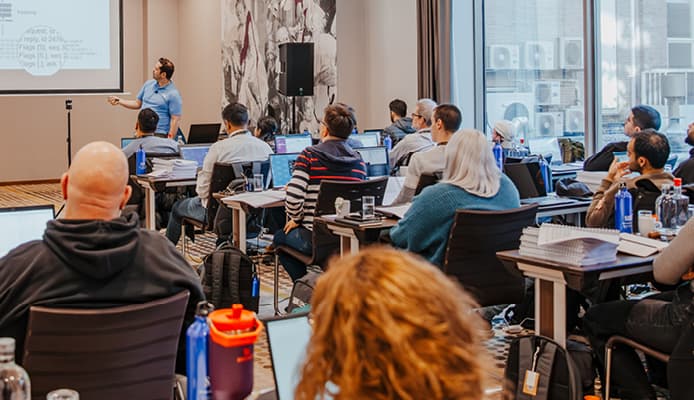 SANS Students in a Classroom with Computers and Instructors