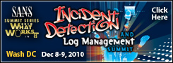 Incident Detection and Log Management Summit 2010