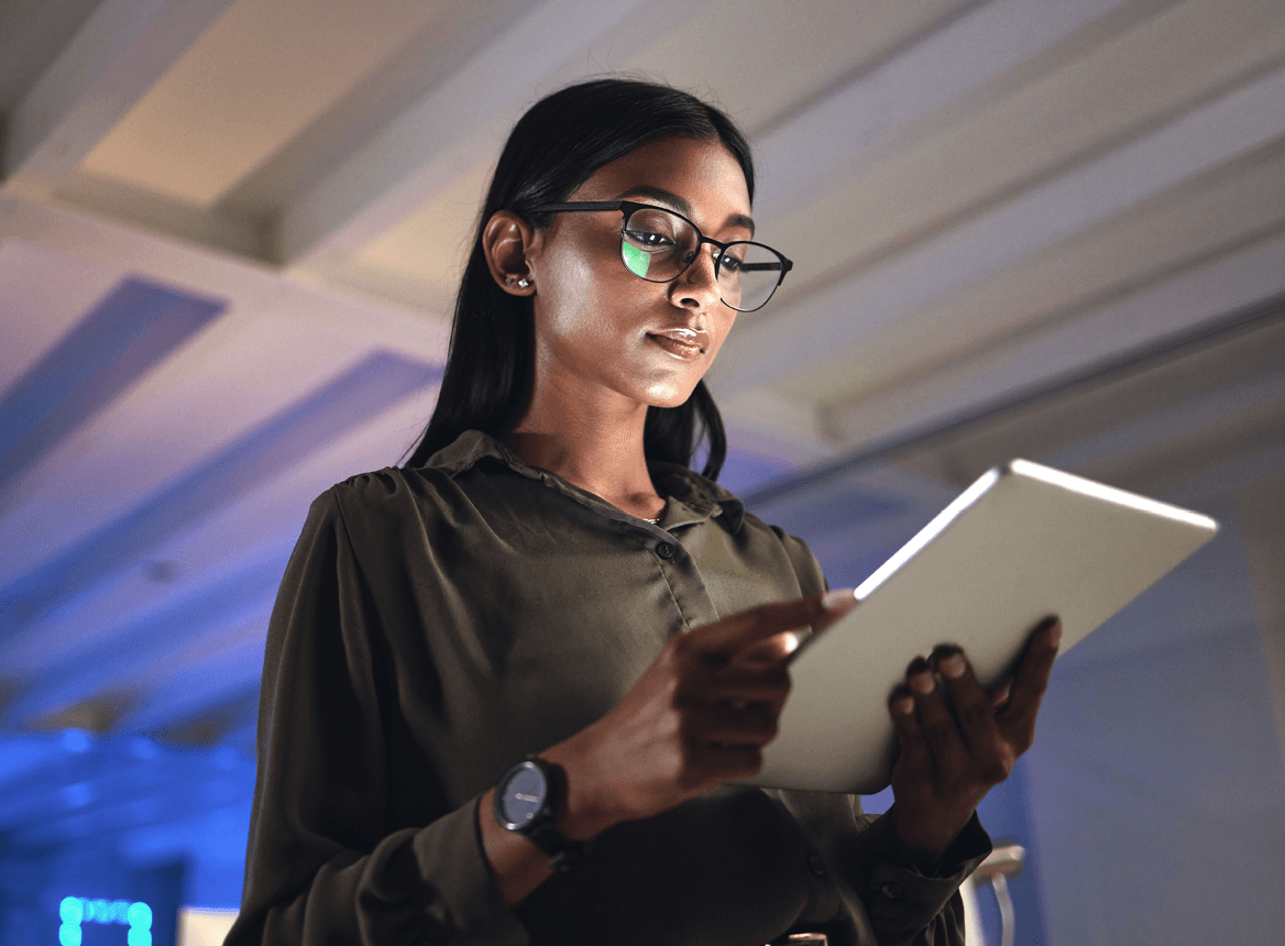 Person Looking at a Tablet Device