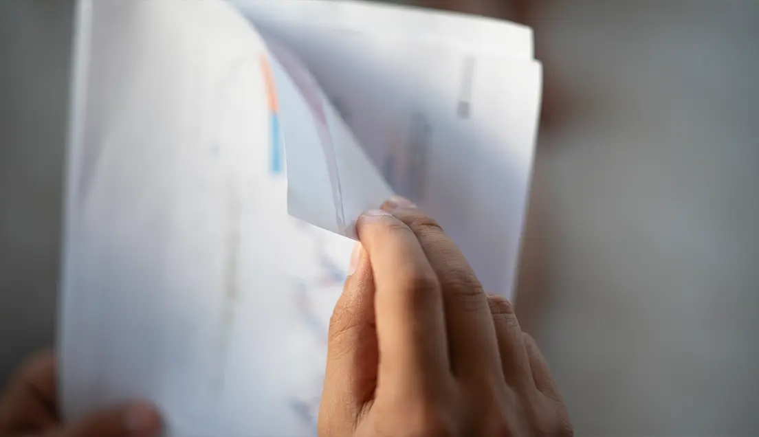 Person reading poster