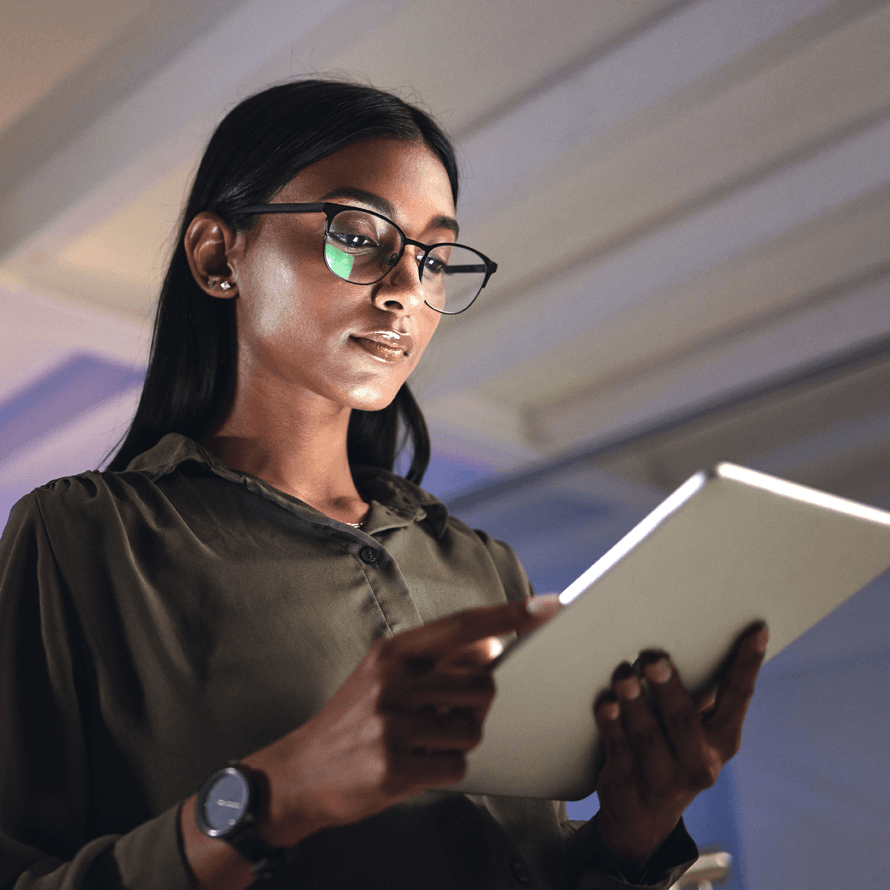Person Looking at a Tablet Device