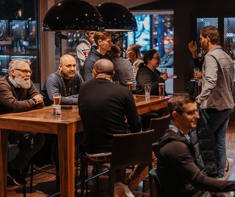 People Socializing at Night